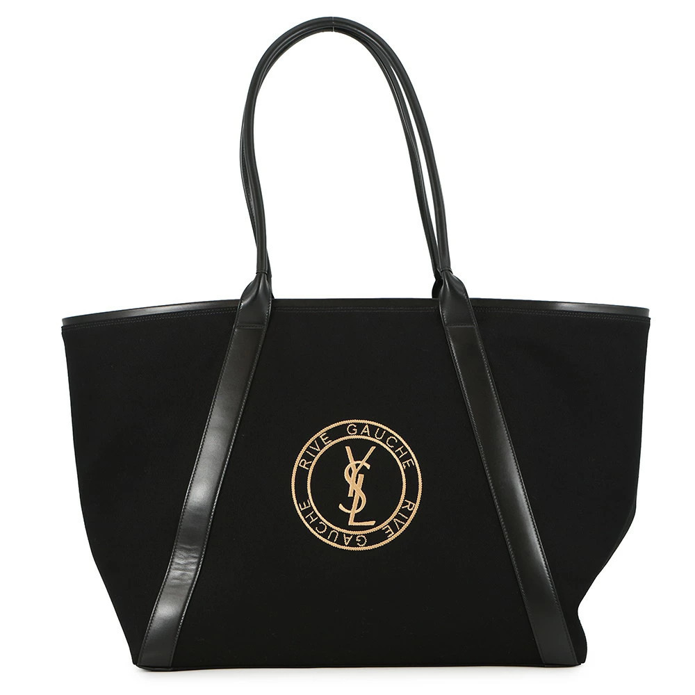 Saint Laurent Paris Tote Bag Rive Gauche Canvas Black